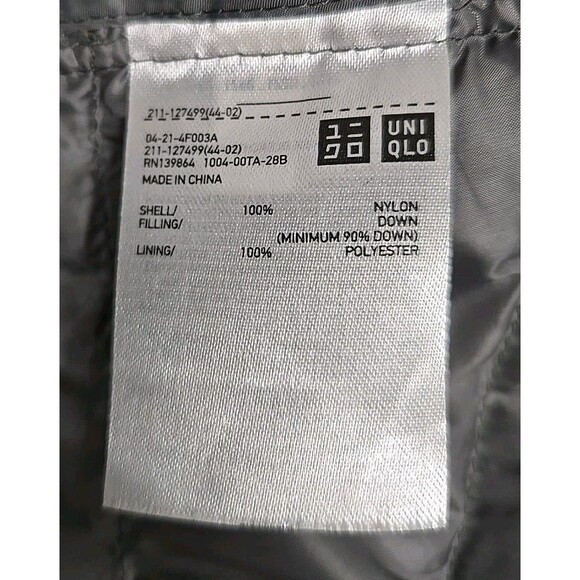 Uniqlo Ultra Light Down Compact Quilted Jacket Snap Button Gray Women’s Size S - Picture 6 of 11